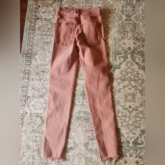 We The Free Dusty Rose Straight Leg Jeans Metallic Sheen - Picture 2 of 4